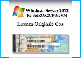 نظام التشغيل Windows Server 2012 R2 القياسي × 64 بت OEM 2 وحدة المعالجة المركزية 2 VM / 5 كالس sever2012 مراكز البيانات